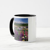 Iris en Lupine tuin en Teton Range, Mok (Voorkant links)