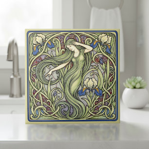 Iris en Muse Art Nouveau Pat#5 ID1193 Tegeltje