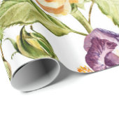 Iris en rozen waterverf bloemmotief cadeaupapier (Rol Hoek)