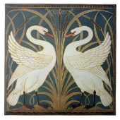 Iris en Rush Swans Walter Crane Swans Tegeltje (Voorkant)
