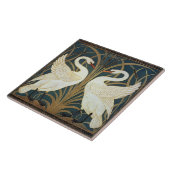 Iris en Rush Swans Walter Crane Swans Tegeltje (Zijkant)