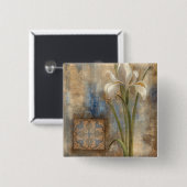 Iris en Tile Vierkante Button 5,1 Cm (Voorkant /achterkant)