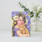 Iris Fairy boeit schattige konijnenkonijnenkonijn  Briefkaart (Staand voorkant)