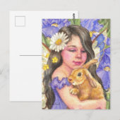 Iris Fairy boeit schattige konijnenkonijnenkonijn  Briefkaart (Voorkant / Achterkant)