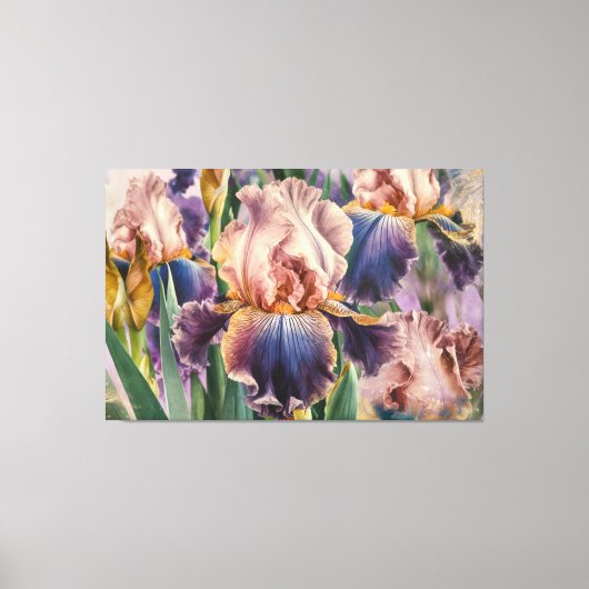*~* IRIS Fantasy Floral TV2 Stretched Canvas Print (Voorkant)