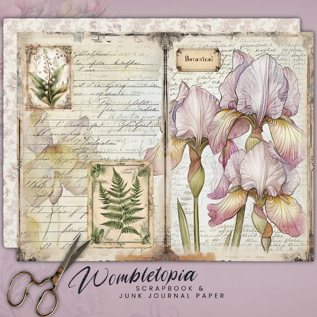  Iris & Fern Botanische Junk Journal Paper (Creator heeft geüpload)
