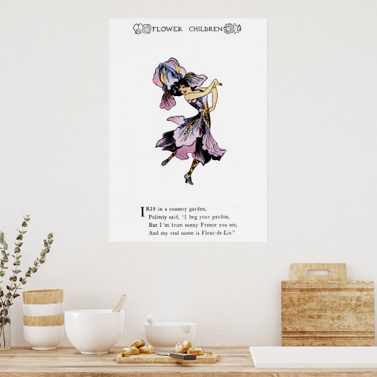 Iris - Fleur-de-Lis Poster (Keuken)