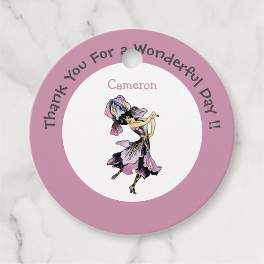 Iris - Fleur-de-Lis Whimsical Flower Party Supply Bedankjes Labels (Voorkant)