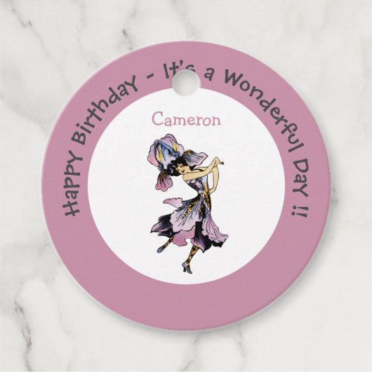 Iris - Fleur-de-Lis Whimsical Flower Party Supply Bedankjes Labels (Voorkant)