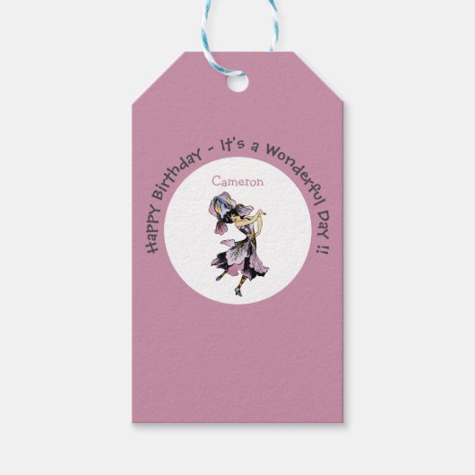 Iris - Fleur-de-Lis Whimsical Flower Party Supply Cadeaulabel (Voorkant)