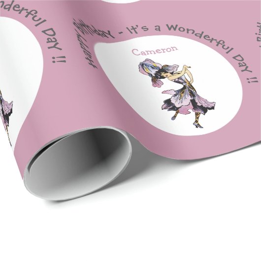 Iris - Fleur-de-Lis Whimsical Flower Party Supply Cadeaupapier (Rol Hoek)