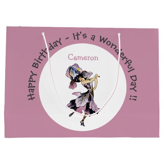 Iris - Fleur-de-Lis Whimsical Flower Party Supply Groot Cadeauzakje (Achterkant)