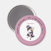 Iris - Fleur-de-Lis Whimsical Flower Party Supply Magneet (Voorkant / Achterkant)