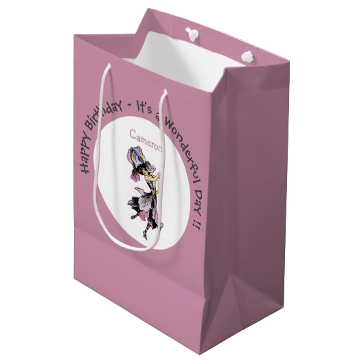 Iris - Fleur-de-Lis Whimsical Flower Party Supply Medium Cadeauzakje (Voorkant Gekanteld)
