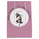 Iris - Fleur-de-Lis Whimsical Flower Party Supply Medium Cadeauzakje (Achterkant)