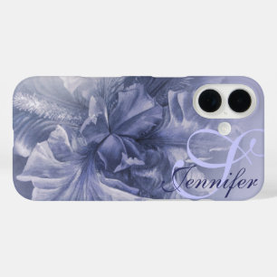 Iris floral blue art 25th hoesje