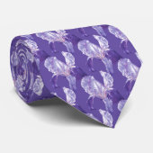 Iris floral botanic ultra violet bruiloft stropdas (Opgerold)