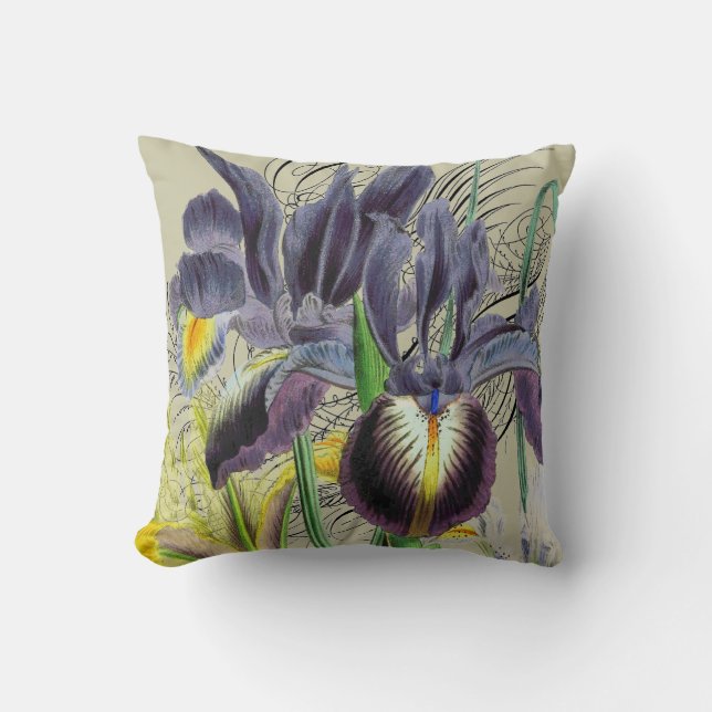 Iris Floral Fantasy 2.0 Neutraal Kussen (Voorkant)