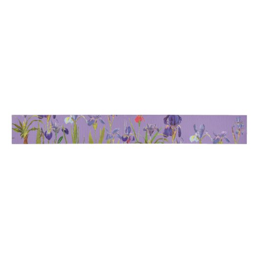 Iris Floral Flowers Garden Grosgrain Ribbon Grosgrain Lint (Voorkant)