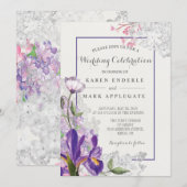 Iris Floral lente bruiloft Kaart (Voorkant / Achterkant)