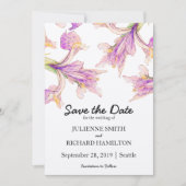 Iris Floral Modern Botanical Wedding Save the Date (Voorkant)