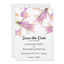 Iris Floral Modern Botanical Wedding Save the Date