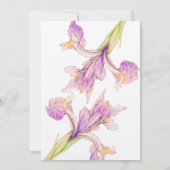 Iris Floral Modern Botanical Wedding Save the Date (Achterkant)