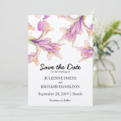 Iris Floral Modern Botanical Wedding Save the Date (Staand voorkant)
