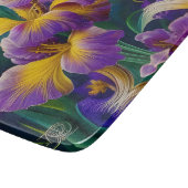 Iris Floral Paarse en goudblauwe bladeren Snijplank (Hoek)