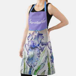 Iris Floral Shabby Chic Paarse Lavender Apron Schort