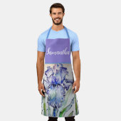 Iris Floral Shabby Chic Paarse Lavender Apron Schort (Gedragen)