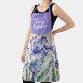 Iris Floral Shabby Chic Paarse Lavender Mum Apron Schort