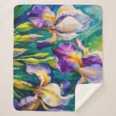 Iris Floral Sherpa Deken (Voorkant)
