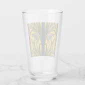 Iris Flower Art Nouveau Glas in lood blauw goud (Achterkant)