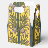 Iris Flower Art Nouveau Glas in lood blauw goud Bedankdoosjes (Geopend)