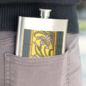 Iris Flower Art Nouveau Glas in lood blauw goud Flacon (Voorbeeld)