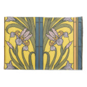 Iris Flower Art Nouveau Glas in lood blauw goud Kussensloop (Achterkant)