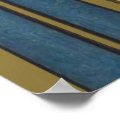 Iris Flower Art Nouveau Glas in lood blauw goud Poster (Hoek)