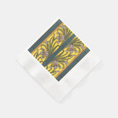 Iris Flower Art Nouveau Glas in lood blauw goud Servet (Hoek)