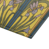 Iris Flower Art Nouveau Glas in lood blauw goud Snijplank (Hoek)
