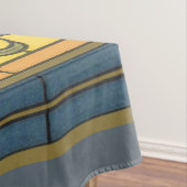 Iris Flower Art Nouveau Glas in lood blauw goud Tafelkleed (Voorbeeld)