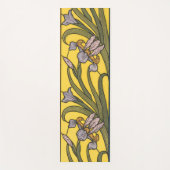 Iris Flower Art Nouveau Glas in lood blauw goud Yogamat (Voorkant)