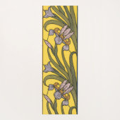 Iris Flower Art Nouveau Glas in lood blauw goud Yogamat (Achterkant)