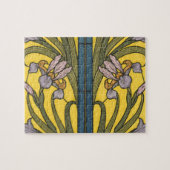 Iris Flower Art Nouveau Glas in lood Pattern Legpuzzel (Horizontaal)