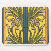 Iris Flower Art Nouveau Glas in lood Pattern Muismat (Voorkant)