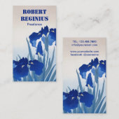 Iris Flower Art Vintage TR6466 Visitekaartje (Voorkant / Achterkant)