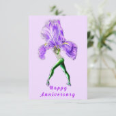 Iris Flower Ballet Dancer Jubileum Kaart (Staand voorkant)