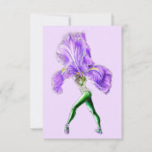 Iris Flower Ballet Dancer Jubileum Kaart (Achterkant)