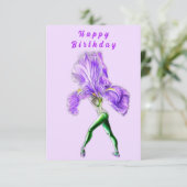 Iris Flower Ballet Dancer Verjaardag Kaart (Staand voorkant)