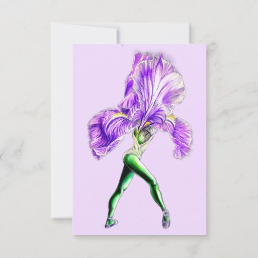 Iris Flower Ballet Dancer Verjaardag Kaart (Achterkant)